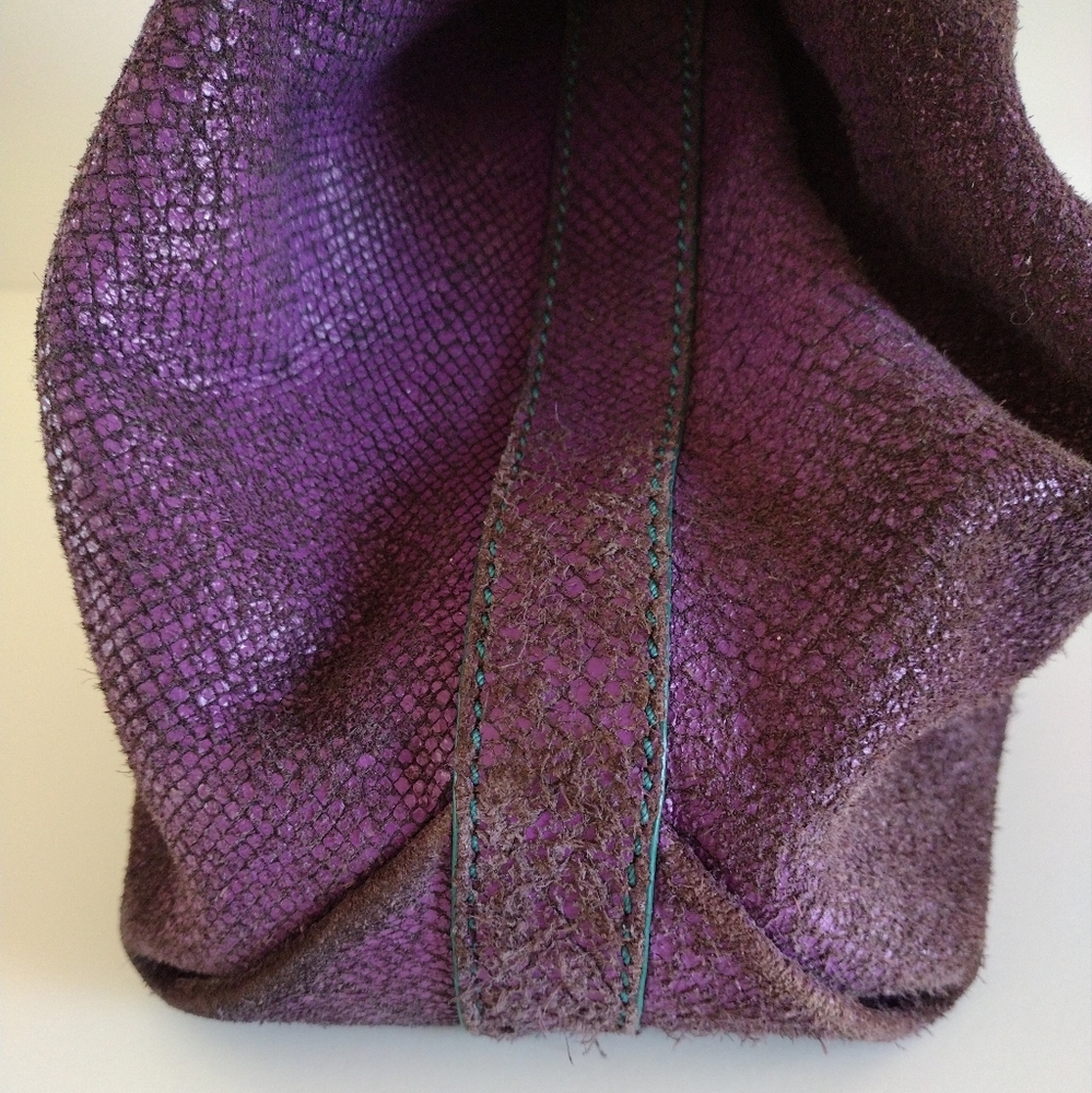 Liebeskind Berlin Metallic Purple Leather Convertible Bag Large - Picture 14 of 16